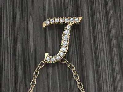 Jewelry Alphabet Pendant L 3D print model
