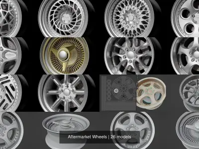 Aftermarket Wheels 3D Model Pack