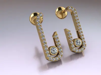 Earring MESSIKA with stones 3D print model 3D print model