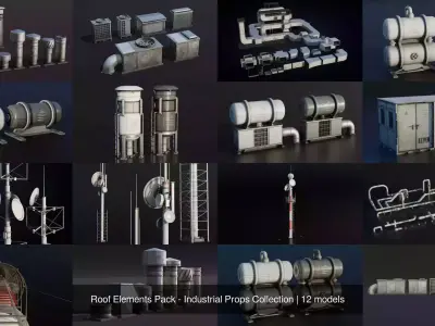 Roof Elements Pack - Industrial Props Collection
