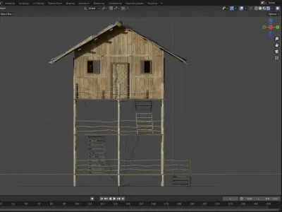 FANTASY MEDIEVAL WOODEN VILLAGE WATCHTOWER HUT low-poly 3D model Free low-poly 3D model