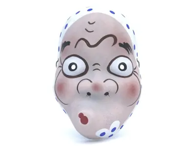 Japanese Mask Hyottoko Low-poly 3D model