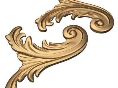 Corner Carved Plaster Molding Decoration 07 Low-poly 3D model