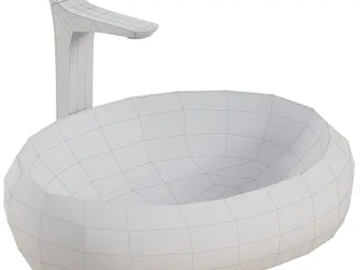 Midnight Luxe Sink Low-poly 3D model