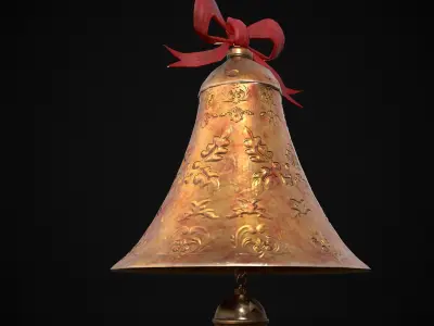 Gold Bell Tree Ornament Low-poly 3D model