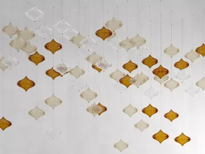 ceiling decoration - colored glass - classic 3D model