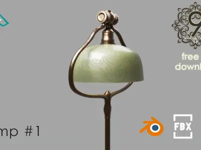 Lamp 1 - 9 Antique Lamp Set  Free Free low-poly 3D model