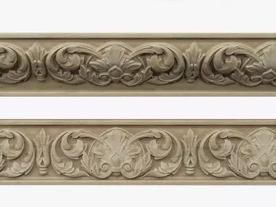 Moulding two ornate moldings 3D print model