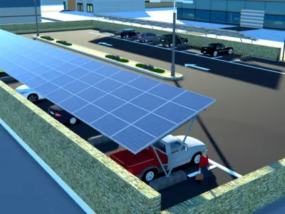 Solar pannels parking Free 3D model