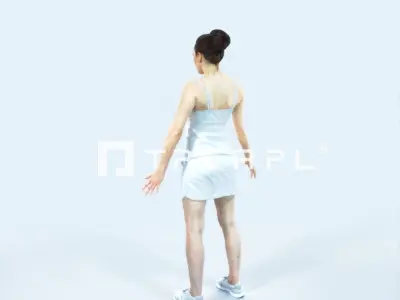Dream M Animated Rigged Sports Woman Low-poly 3D model