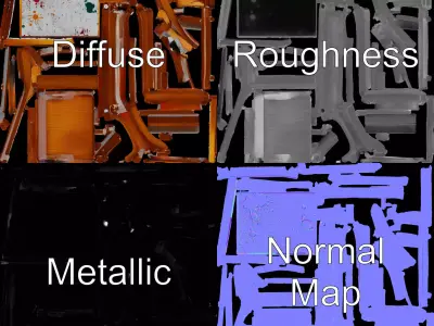 Vibrant Easel Canvas model pack Low-poly 3D model