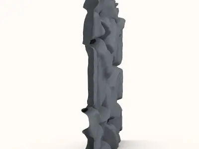 Large Rubble Stone Wall Kit 3D model