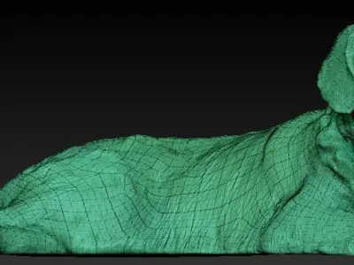 Golden retriever 17 Low-poly 3D model