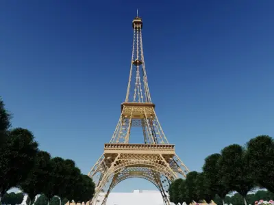 Effiel Tower - France - Paris The City of Love  Low-poly 3D model