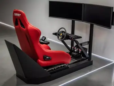 Ultimate Gaming Setup 3D Triple Monitor  Racing Gear Low-poly 3D model