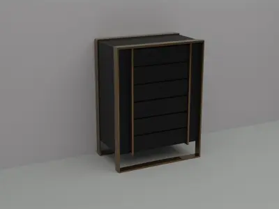 Bronzegold Black Luxorius Dresser Cabinet  Low-poly 3D model