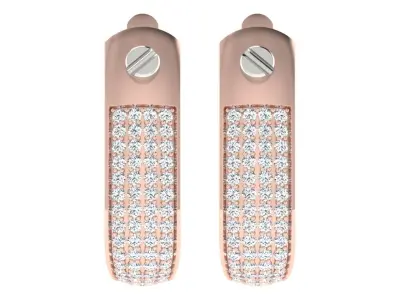 Solitaire Women Drop Earring 3dm STL OBJ FBX Render Details 3D print model 13