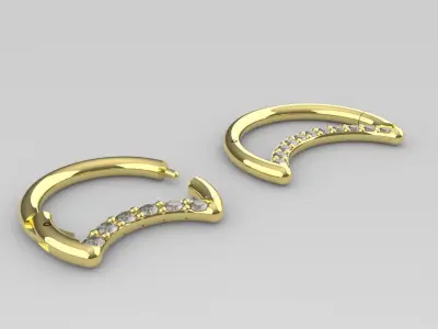 Pac 2 sizes piercing Moon segment for ear Daith helix  3D print model