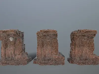 statue 2 stone Low-poly 3D model