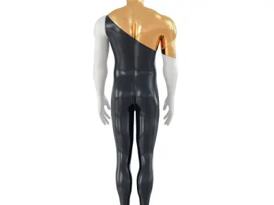 Faceless mannequin with gold top 135 3D model