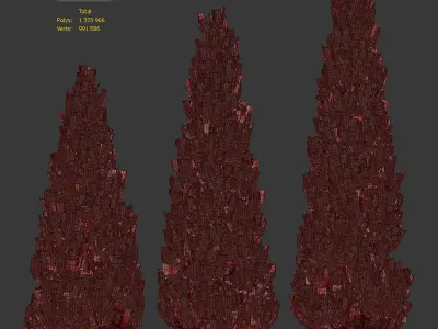 Thuja set - 3 models 3D model