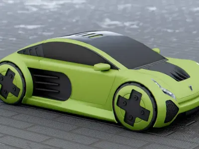 CONCEPT ELECTRIC  VEHICLE RIGGED 3D model
