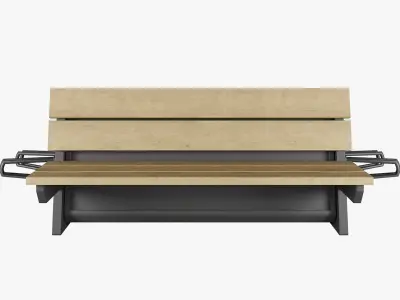 Wooden Solar Bench 3D model