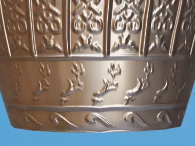 Ornate Silver Urn 3 Low-poly 3D model