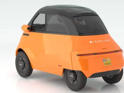Microlino electric scooter car Orange 3D model