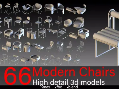 66- Modern Chairs 3D model