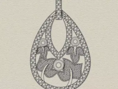 free jewelry pendant leaf pendant Free 3D print model