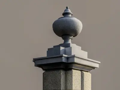 classic fence PIERS FOR GATES 3D model