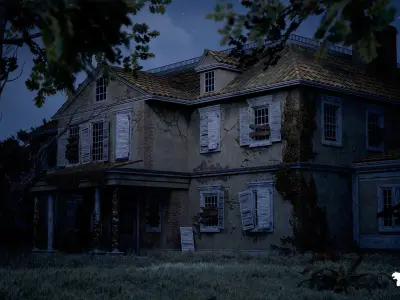 Horror Mansion Environment Low-poly 3D model