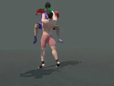 MMA Fight Animations  Low-poly 3D model