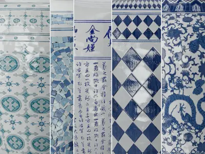 China porcelain decorative vase set Free 3D model