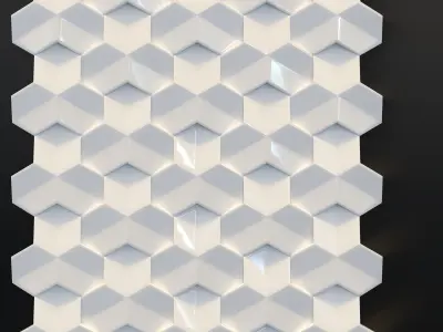 3d wall tiles decorative pack 12 pcs 3D model - set2 3D model