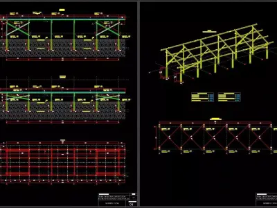 1MW AC- SOLAR PLANT Autocad Static Project 3D model