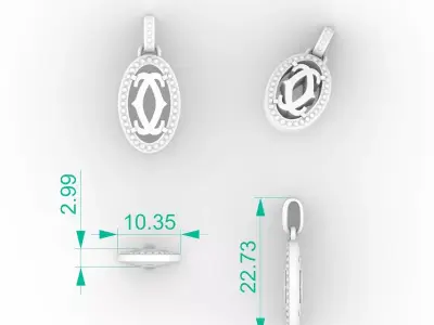 Cameo Style Diamond Jewelry 3D Model Elegant Mastery 3D print model