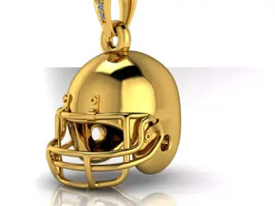 Football Helmet Charm Necklace Pendant Sport 3D print model