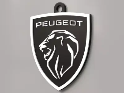 Peugeot logo key ring 01 3D print model