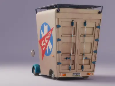 Cartoon Car Rigged 3D model