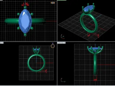 Classic 6-Prong Solitaire Engagement Ring 3D Model STL 3D print model