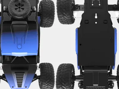 Remote Control Car Blue 3D model