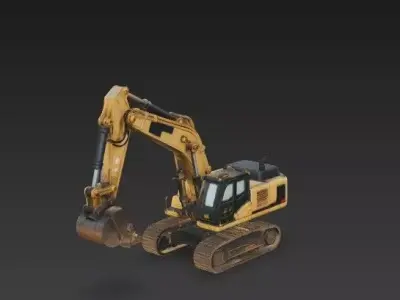 Excavator 3D Model - Construction Vehicle - PBR Textured 3D model