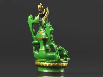 Tibet Tibetan Buddhism Statue Green Tara Buddha Statue Feng Shui 3D print model
