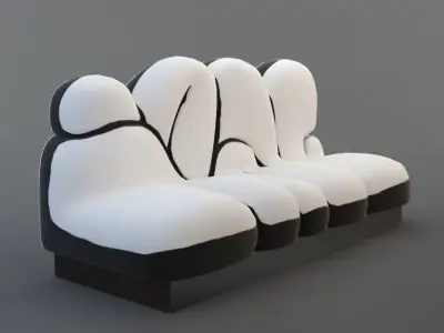 Sofa Graffiti 3D model