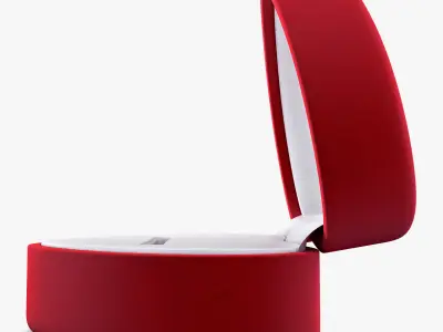 Heart Shape Ring Box Red v 1 3D model