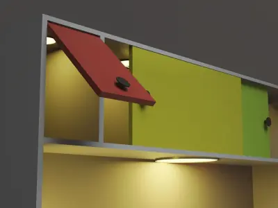 Bed and Decoration  tiny house Free 3D model