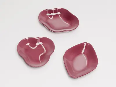 Small Plates Set 01 Low-poly 3D model