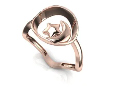 Moon ring 3D print model